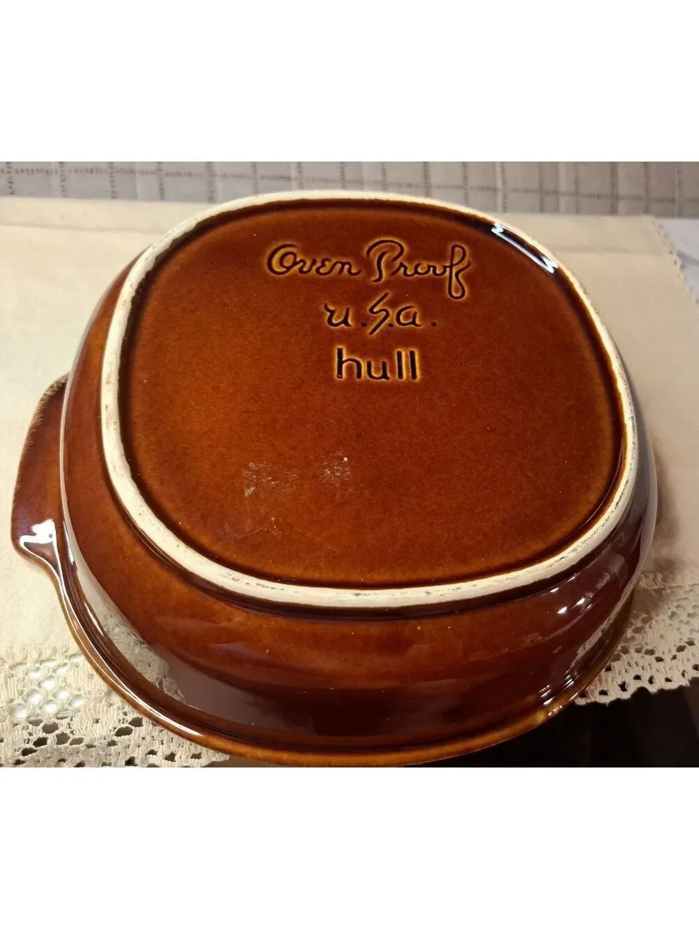 Vintage Hull Pottery Brown Drip 9